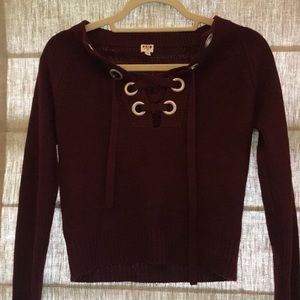 Burgundy cropped sweater